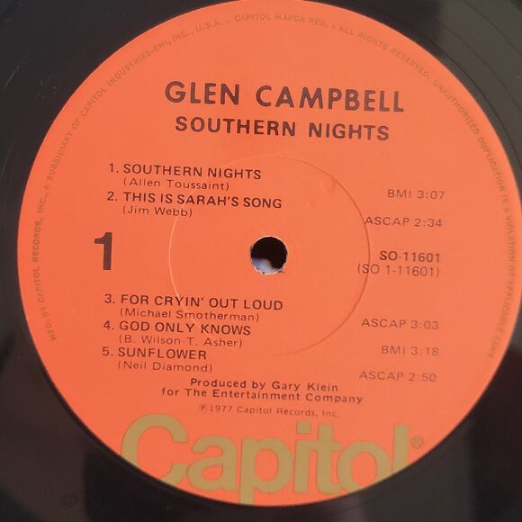 Glen Campbell 2 LP Lot – Southern Nights (1977) + No More Night (1985) – VG - Picture 10 of 11